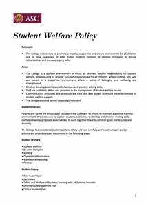 Student Welfare Policy